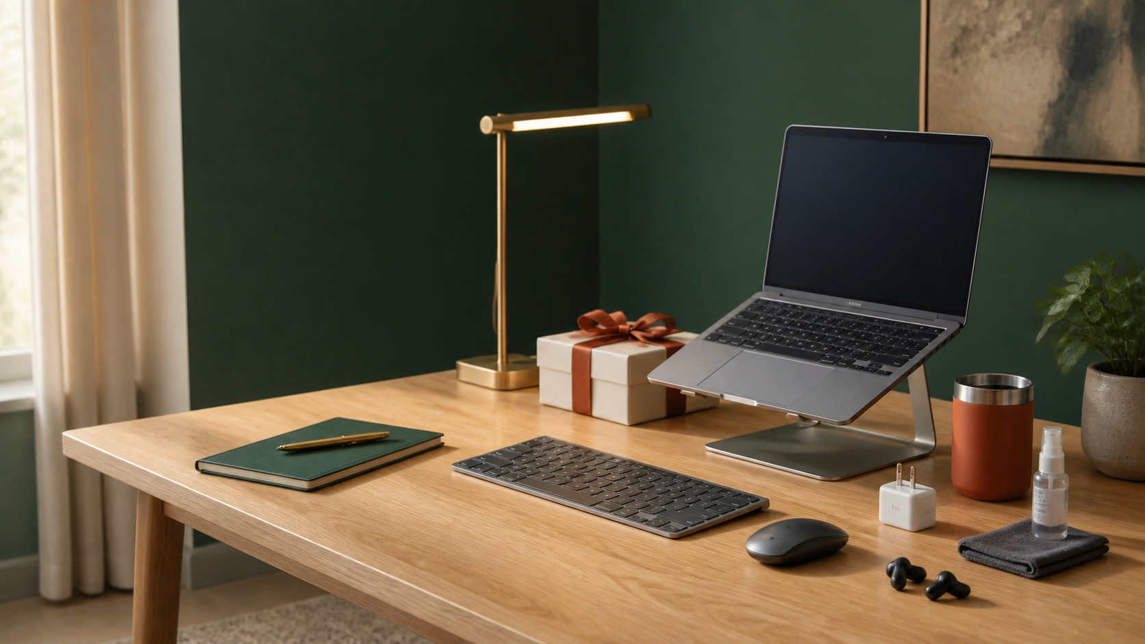 Useful desk gifts in a focused home workspace