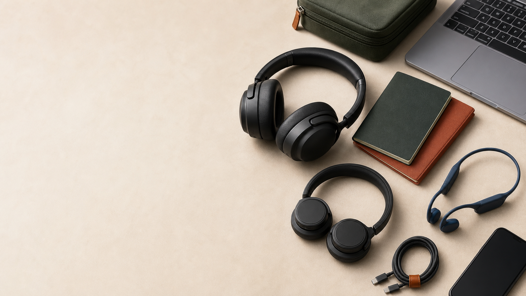 Editorial headphones under one hundred dollars gift guide still life