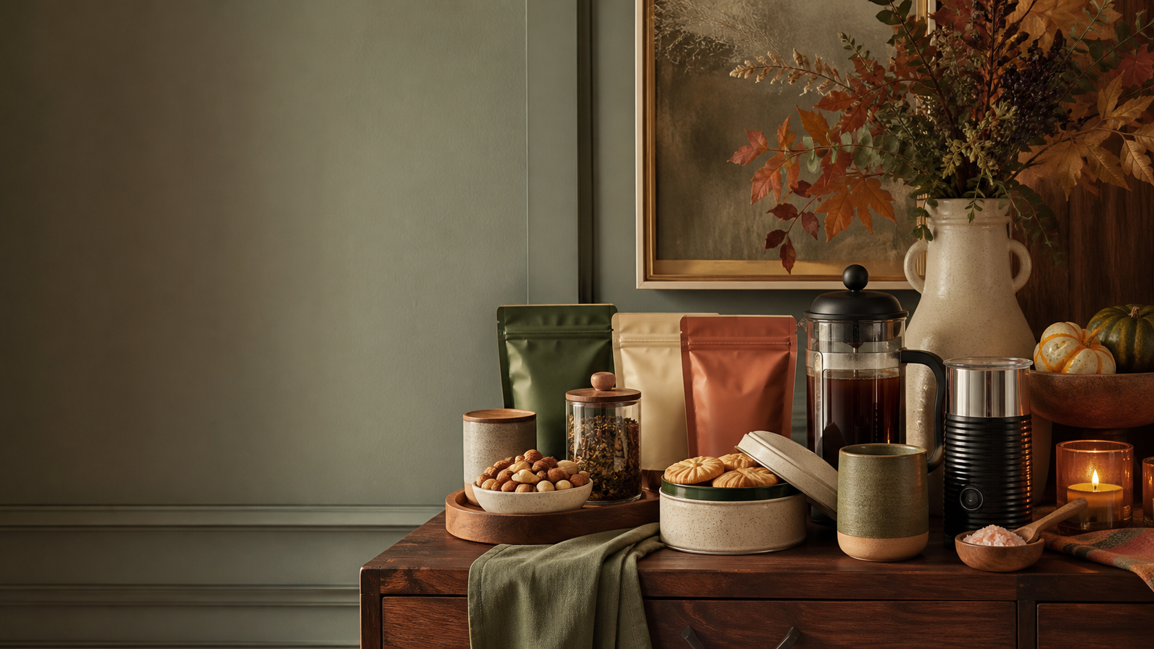 Editorial non-alcoholic host gifts still life