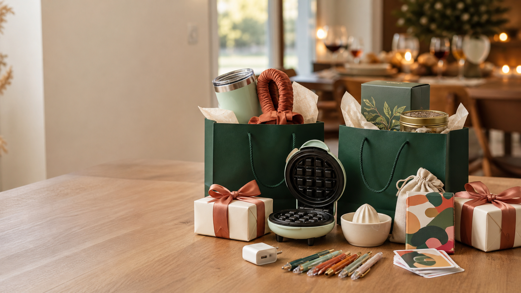 Favorite Things party gifts arranged for a friendly adult gift exchange